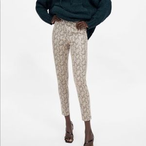 Zara snakeskin print leggings/pants